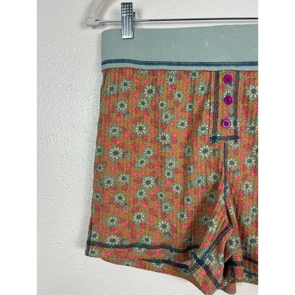 Natural Life NEW Waffle Knit Pajama Floral Shorts Medium Boho Loungewear - Picture 4 of 6